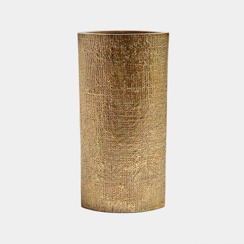 tomiko hemp etched vase-brass