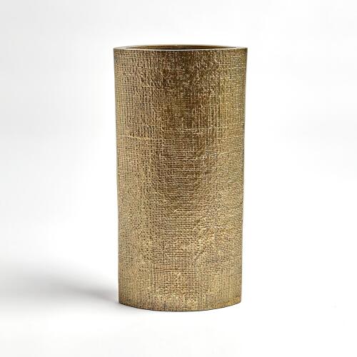 hemp etched vase-brass