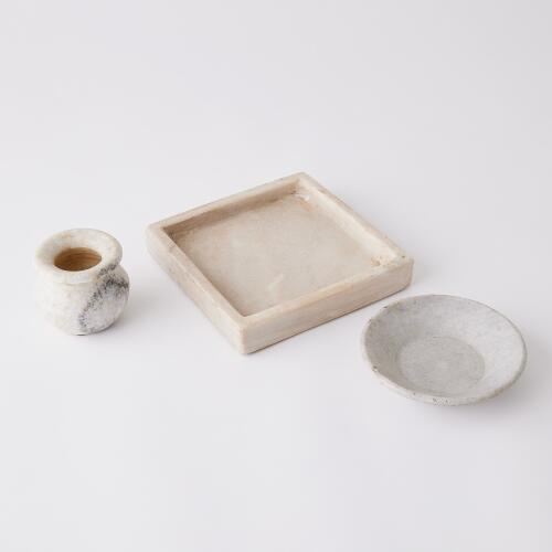 Marble Bowl-Antiqued White