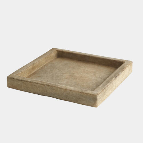 Ponyo Marble Tray-Antiqued White