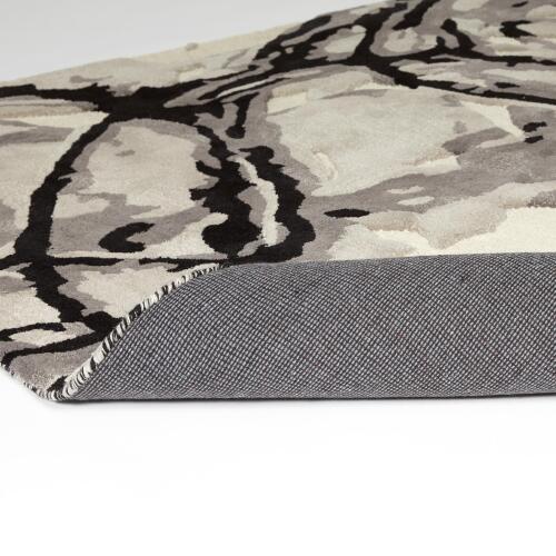 Eyes On The World Rug-Ivory/Black
