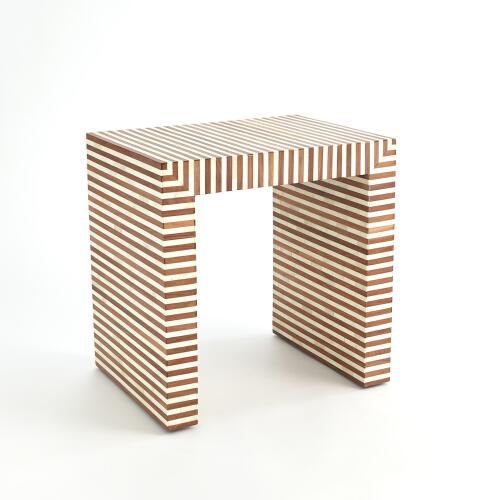 Sienna Nesting End Table-Walnut/Bone