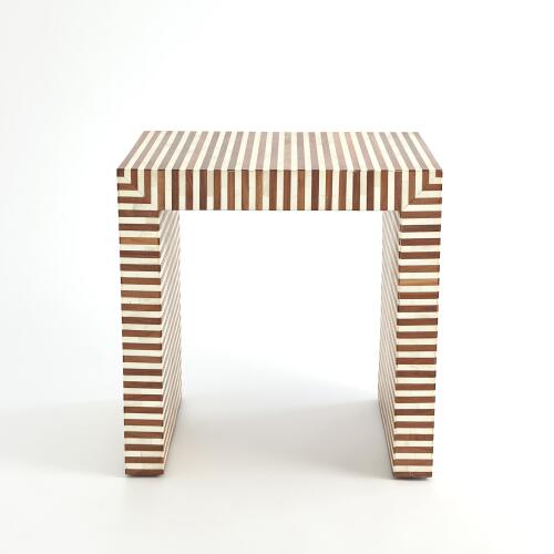 Sienna Nesting End Table-Walnut/Bone