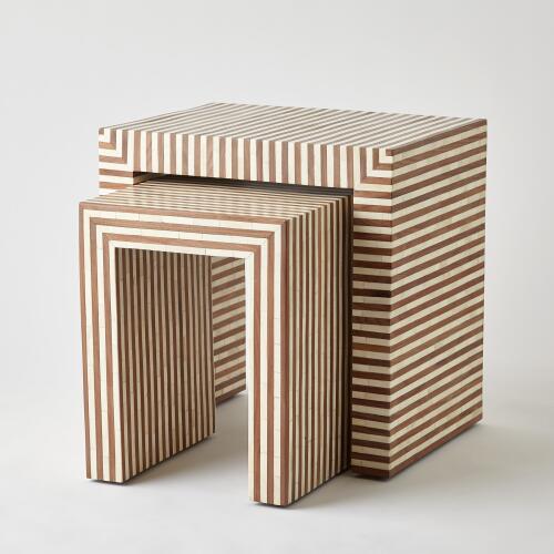 sienna nesting end table-walnut/bone