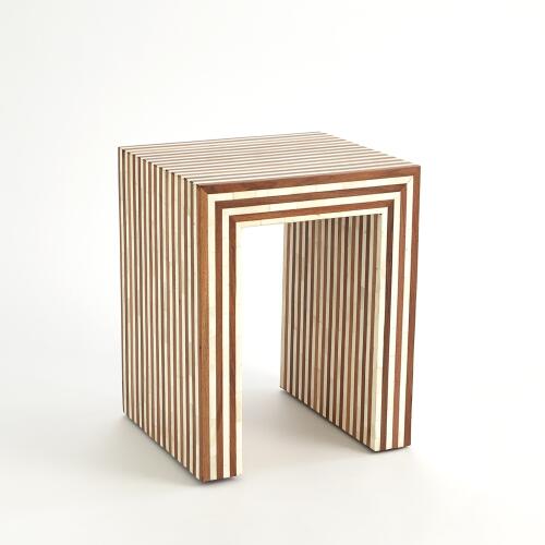 Sienna Nesting End Table-Walnut/Bone