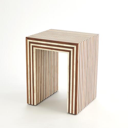 Sienna Nesting End Table-Walnut/Bone