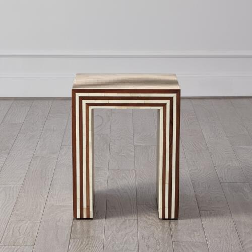 Sienna Nesting End Table-Walnut/Bone
