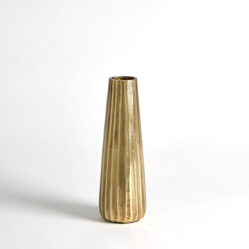 Chased Round Vase-Antique Brass