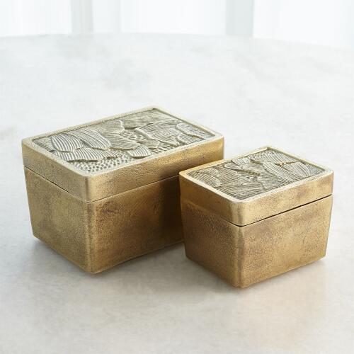 Flora Box-Antique Brass