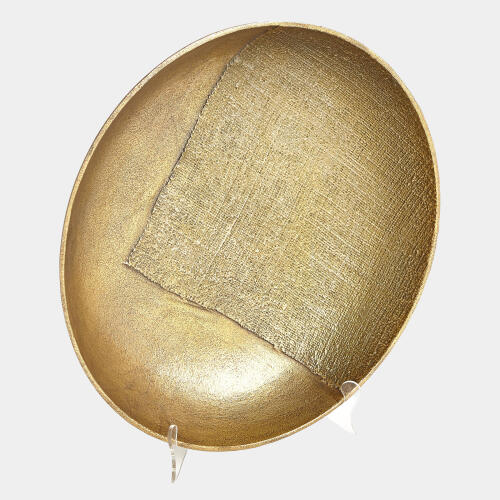 Gertrude Linen Round Tray-Brass