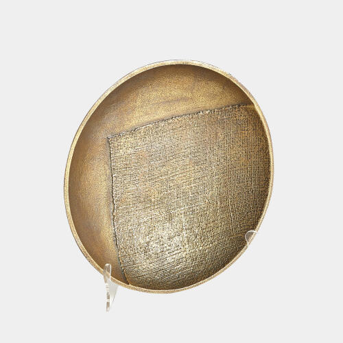 Gertrude Linen Round Tray-Brass