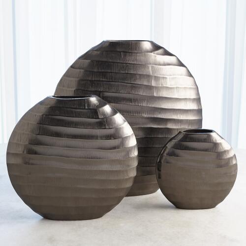 Chased Vase-Black Nickel