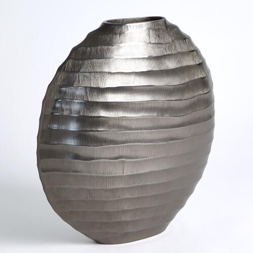 Chased Vase-Black Nickel