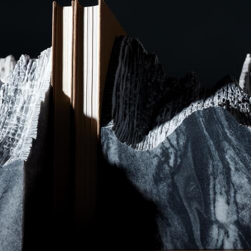 Mountain Summit Bookends-Black Marble