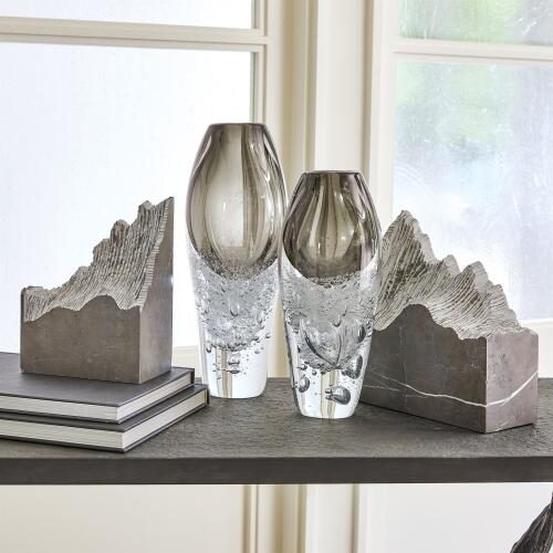 Mountain Summit Bookends-Grey Marble