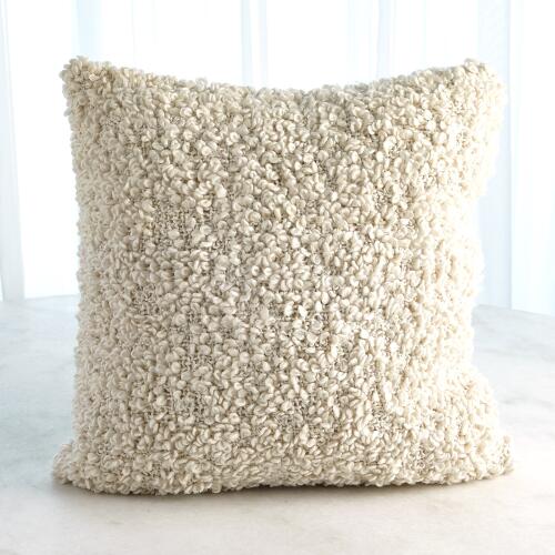 Textured Boucle Pillow-Natural