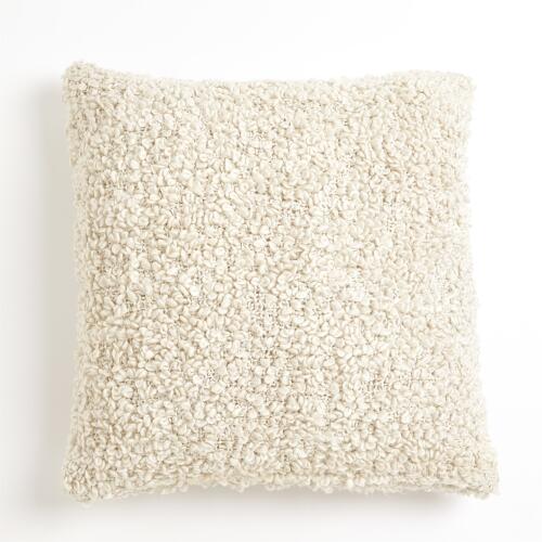 Textured Boucle Pillow-Natural