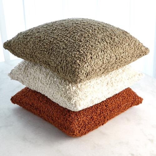 Stetson Textured Boucle Pillow-Rust