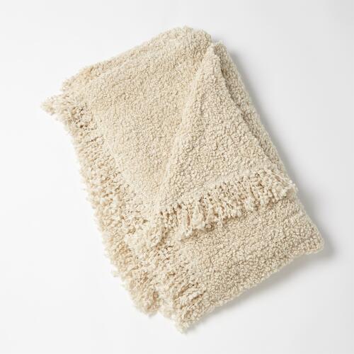 Stetson Textured Boucle Throw-Natural