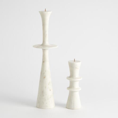Center Flair Candle Stand-White