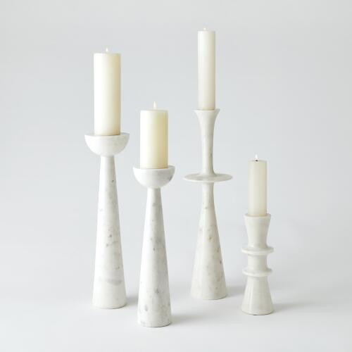 Center Flair Candle Stand-White
