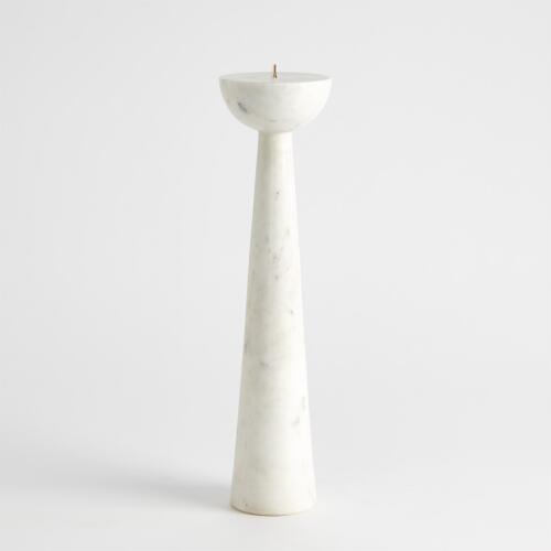 Round Top Candle Stand-White