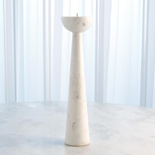 Round Top Candle Stand-White