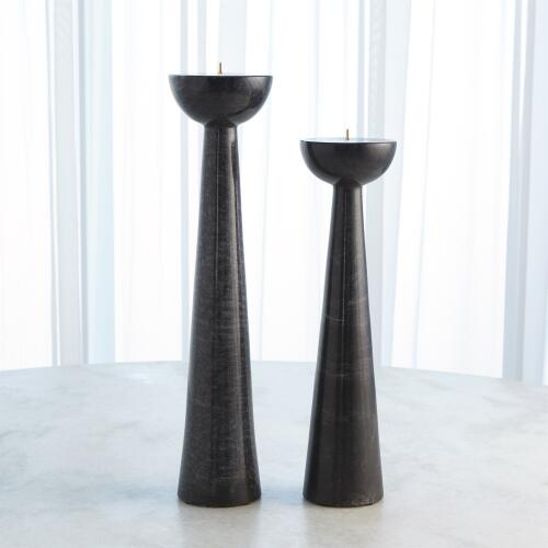 Round Top Candle Stand-Black