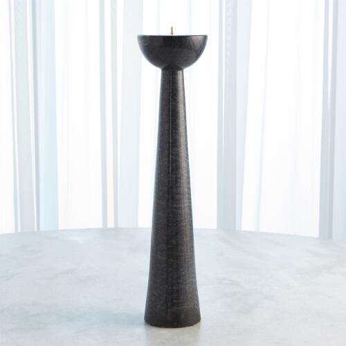 Round Top Candle Stand-Black