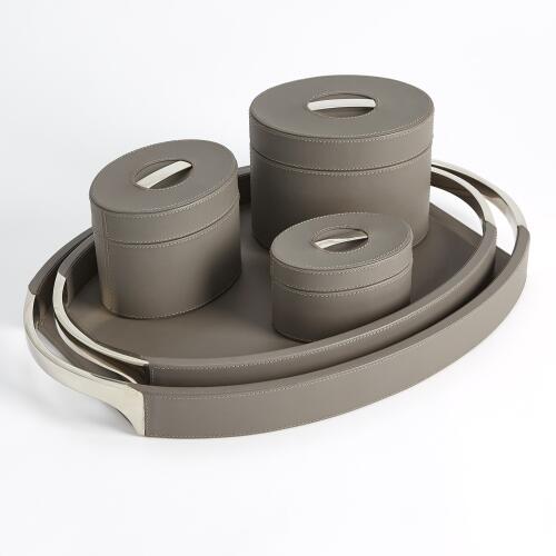 Roberts Tray-Fossil Grey w/Nickel