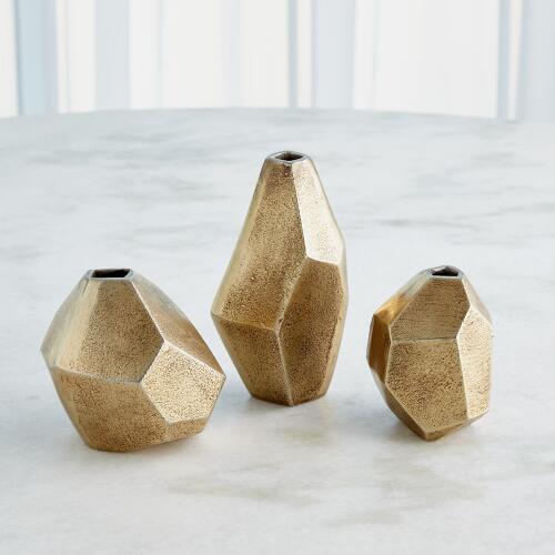 Geo Vases-Antique Brass