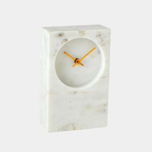 Appellative Marble Tower Clock-White
