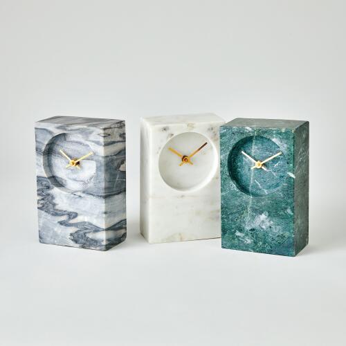 Marble Tower Clock-Black/Grey