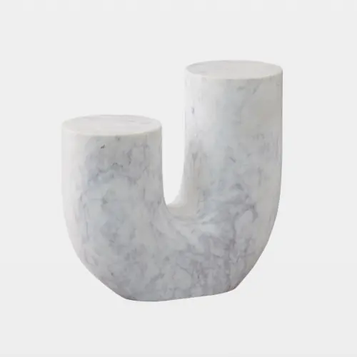 Stentorian Marble Tube Table-White