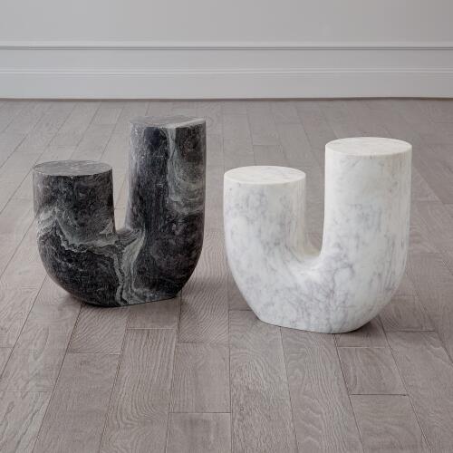 Stentorian Marble Tube Table-White