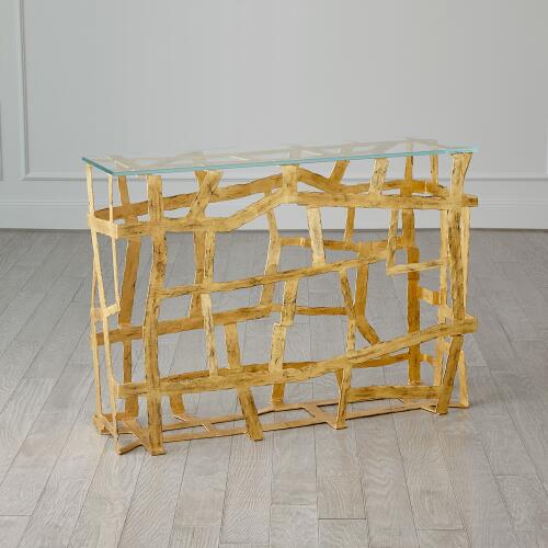 Fragments Console-Gold Leaf