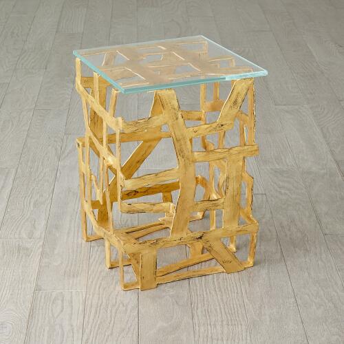 Fragments End Table-Gold Leaf