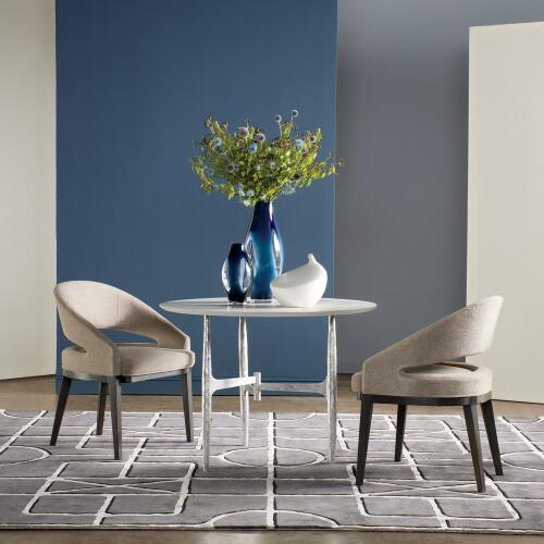 Radius Round Table-Silver w/Golden White Top