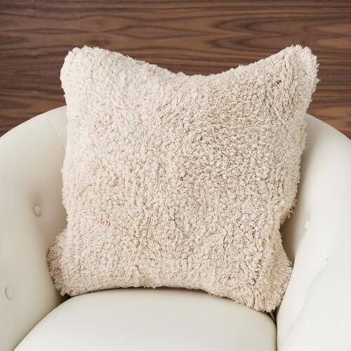 Cotton Woven Pillow-Ivory