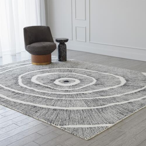 Burst Rug-Ivory/Black