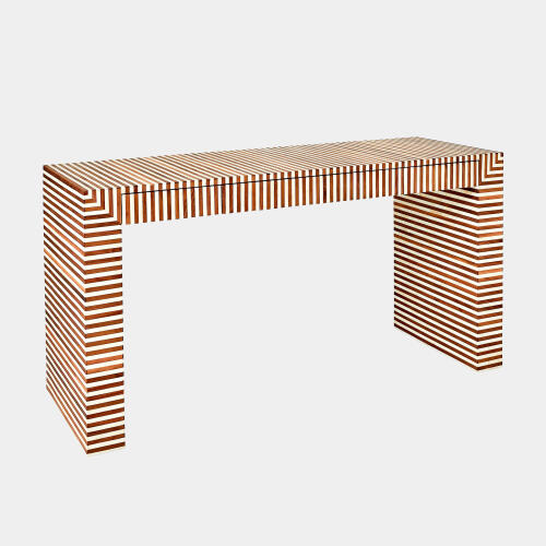 Sienna Writing Desk-Walnut/Bone