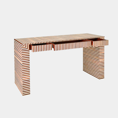 Sienna Writing Desk-Walnut/Bone