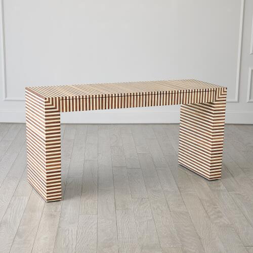 Sienna Writing Desk-Walnut/Bone