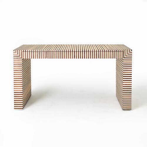 sienna writing desk-walnut/bone