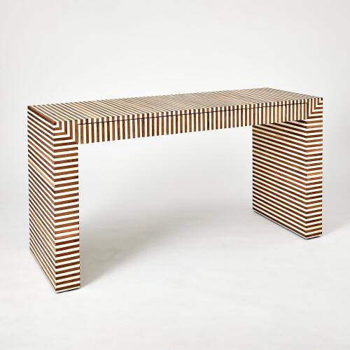 Sienna Writing Desk-Walnut/Bone