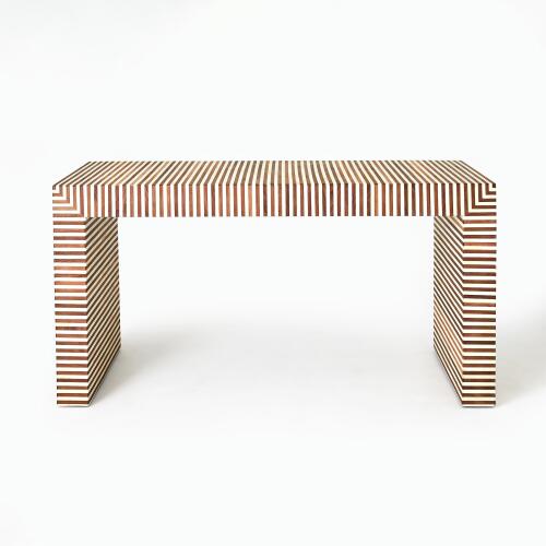 Sienna Writing Desk-Walnut/Bone