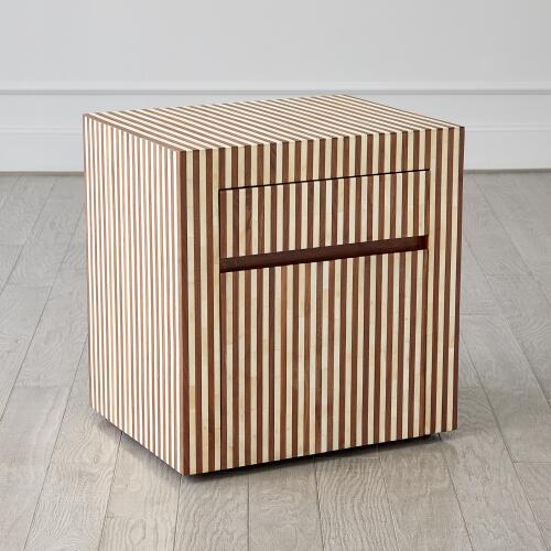 Sienna Filing Cabinet-Walnut/Bone