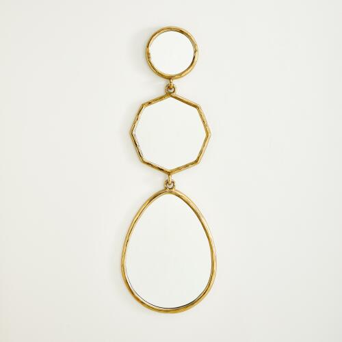 Cascade Mirror Shiny Brass