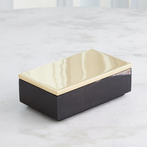 Cosmopolitan Rectangle Box-Polished Brass