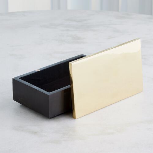 Cosmopolitan Rectangle Box-Polished Brass